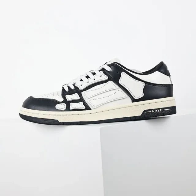 Amiri Skel Top Black and White Leather Lifestyle Sneakers 9