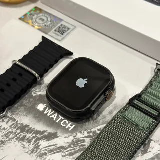 Apple Black Army Green Rugged Case Orange-Accented Digital Crown Sports Watch