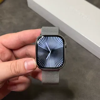 Apple Silver Black Rounded Square Case Stainless Steel Sports Watch