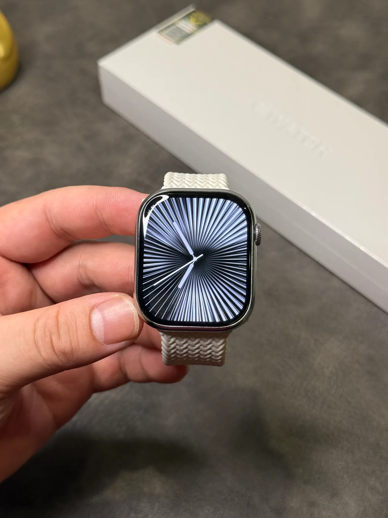 Apple Silver Black Rounded Square Case Stainless Steel Sports Watch 12