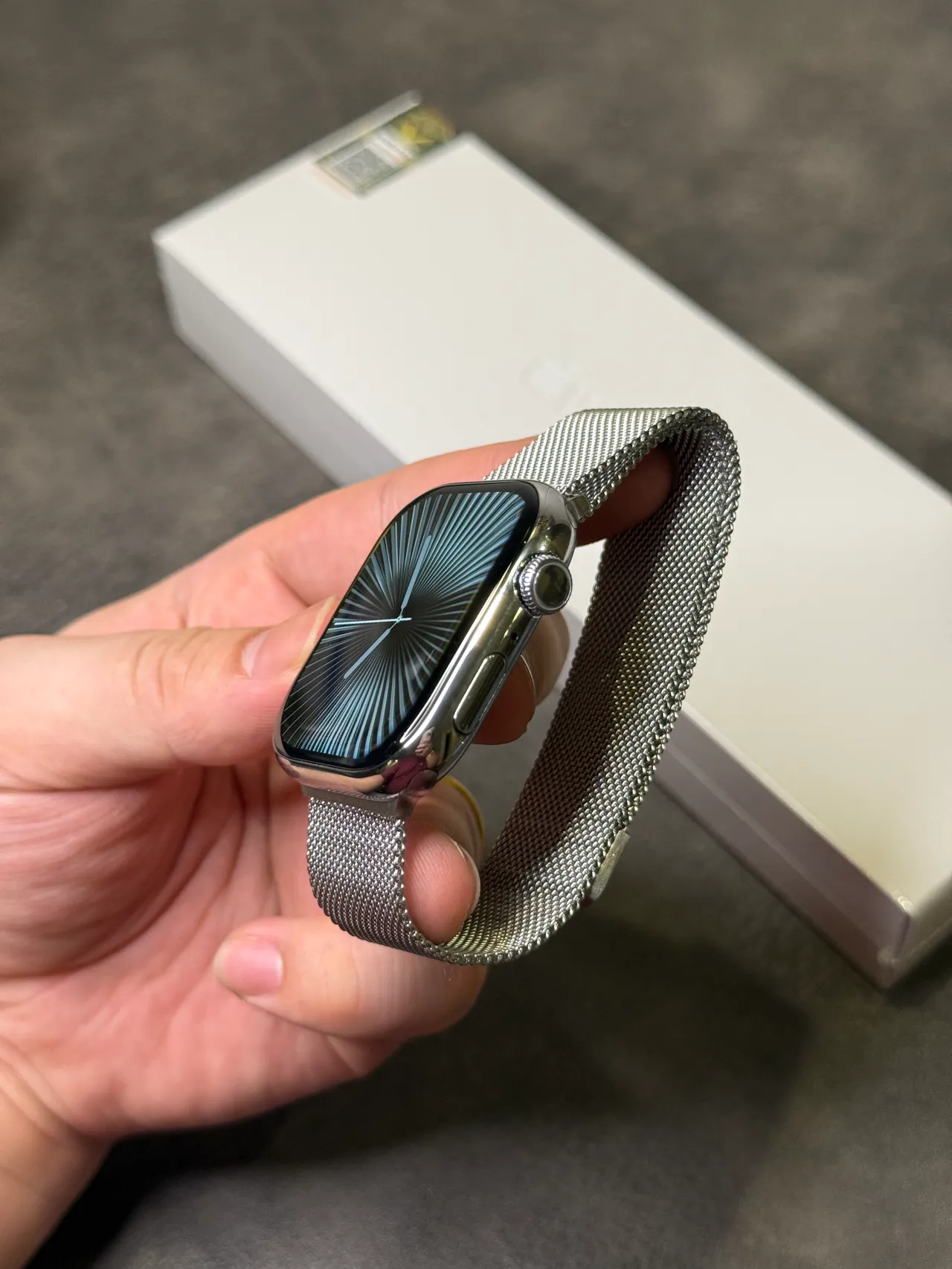 Apple Silver Black Rounded Square Case Stainless Steel Sports Watch 13