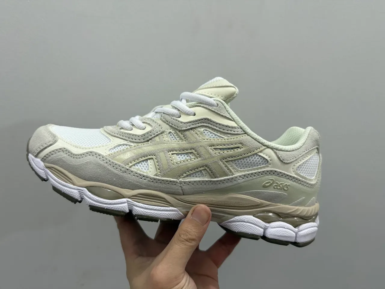 ASICS Blue White Layered Cage Overlay Mesh Ventilation Panels Lifestyle Sneakers 6