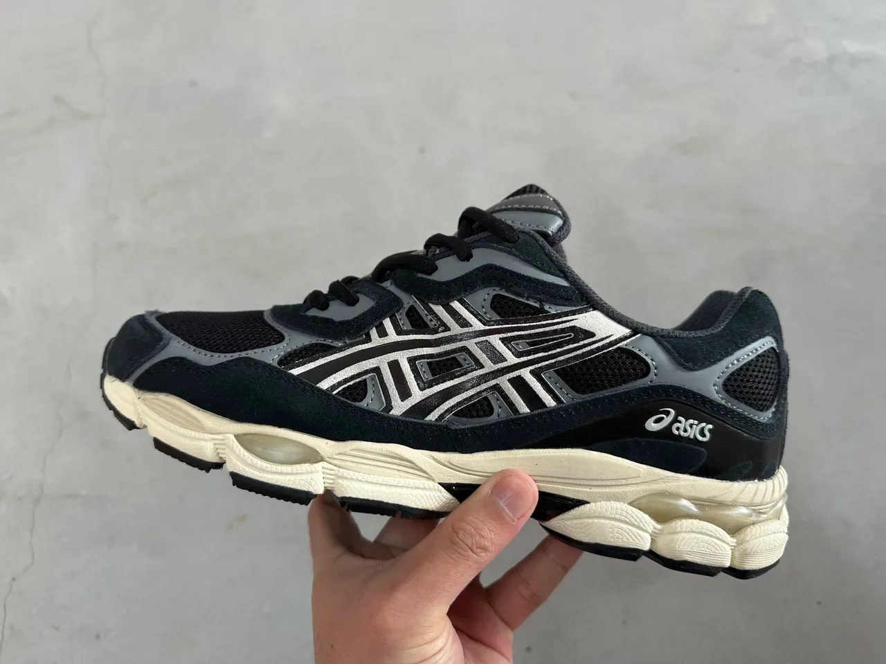 ASICS Blue White Layered Cage Overlay Mesh Ventilation Panels Lifestyle Sneakers 14