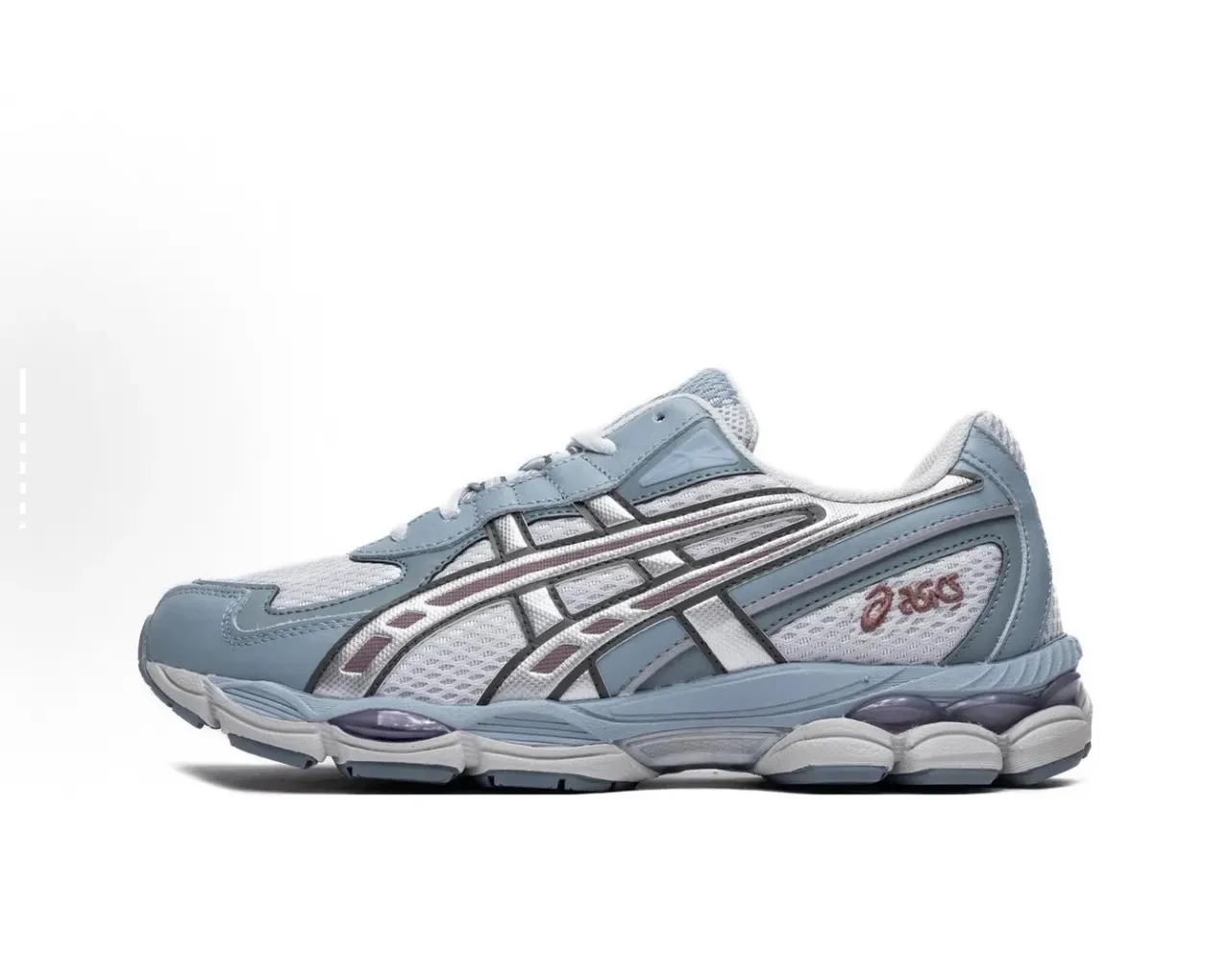 ASICS Blue White Layered Cage Overlay Mesh Ventilation Panels Lifestyle Sneakers 16