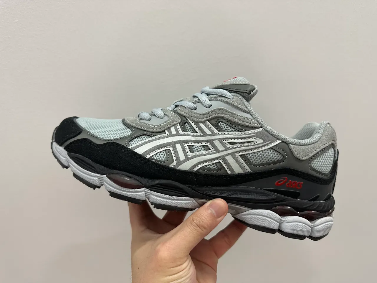 ASICS Blue White Layered Cage Overlay Mesh Ventilation Panels Lifestyle Sneakers 23