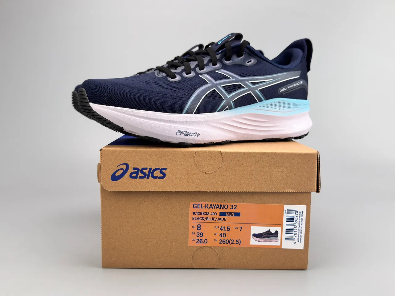 ASICS Gel-Kayano 32 Navy and Light Blue Running Shoes 2