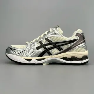 ASICS Gel-Kayano Silver Cream Black Running Shoes