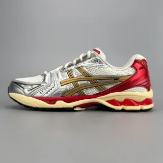 ASICS Gel-Kayano Silver White Red Gold أحذية الجري