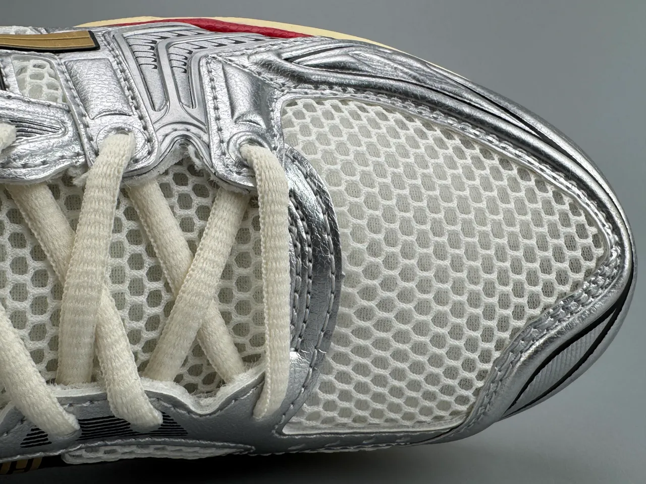 ASICS Gel-Kayano Silver White Red Gold Running Shoes 4