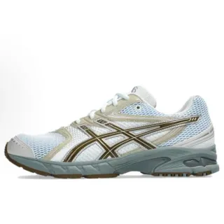ASICS White Brown Mesh Upper Tiger Stripe Branding Running Shoes