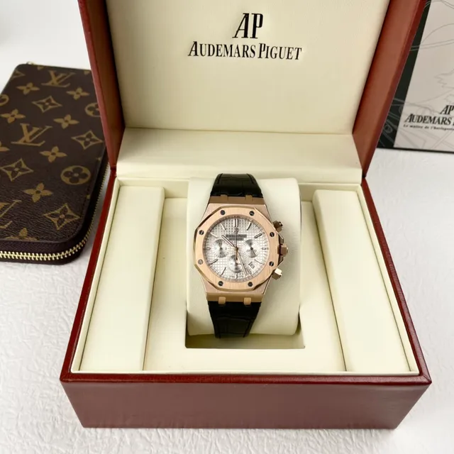 Audemars Piguet Royal Oak Offshore Rose Gold Tapisserie Dial Mechanical Watch 7