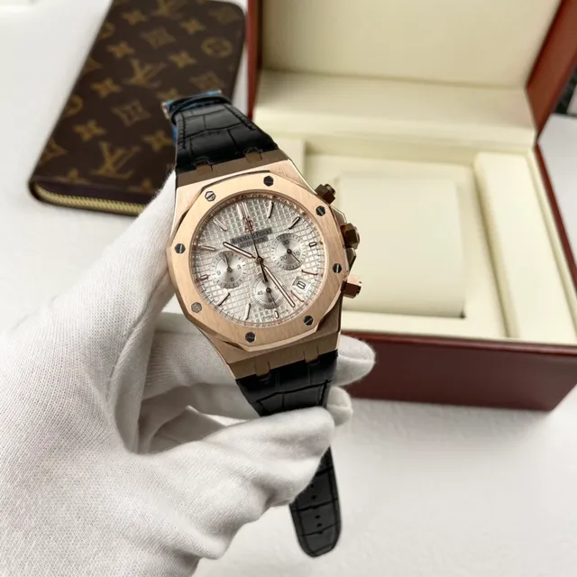 Audemars Piguet Royal Oak Offshore Rose Gold Tapisserie Dial Mechanical Watch 8