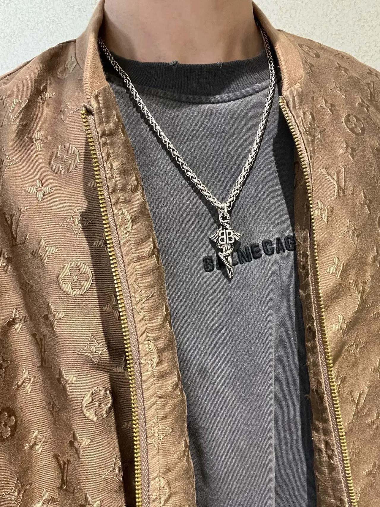 Balenciaga BB Chain Oversized Silver Curb-Link Necklace 2