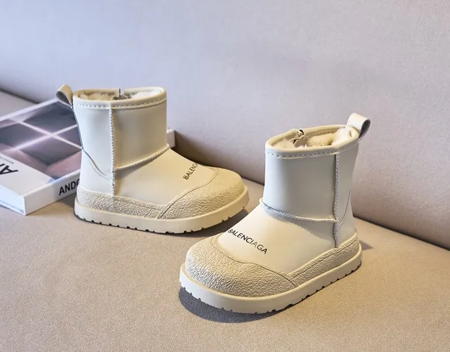 Balenciaga Bottes de neige beige blanc à la cheville avec fermeture éclair latérale 10