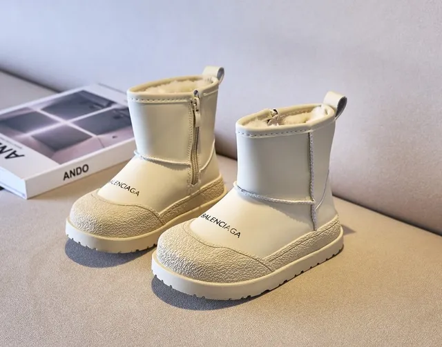 Balenciaga Bottes de neige beige blanc à la cheville avec fermeture éclair latérale 11
