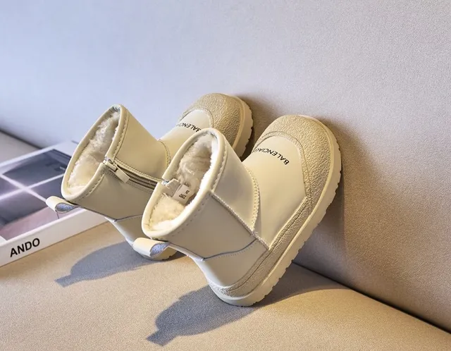 Balenciaga Bottes de neige beige blanc à la cheville avec fermeture éclair latérale 12