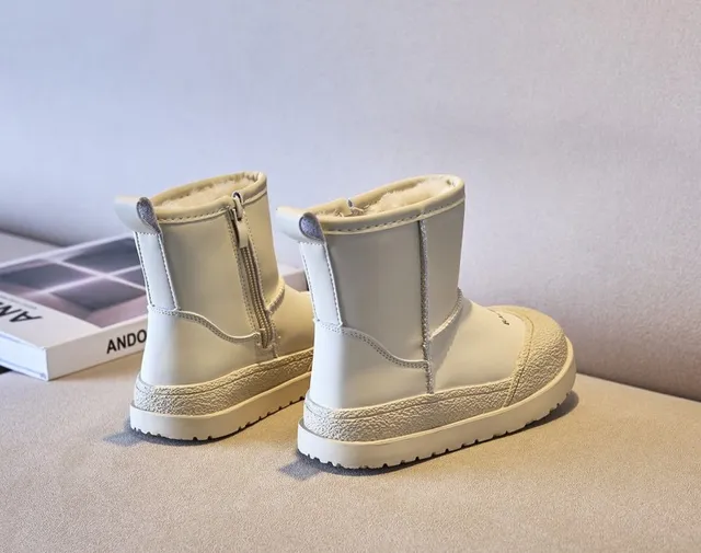 Balenciaga Bottes de neige beige blanc à la cheville avec fermeture éclair latérale 13