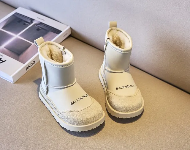Balenciaga Bottes de neige beige blanc à la cheville avec fermeture éclair latérale 14