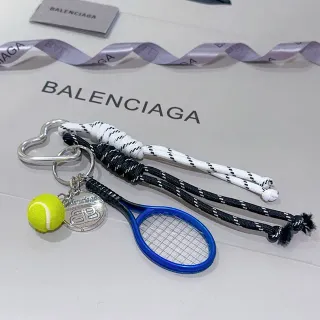 Balenciaga Blue Yellow Miniature Tennis Racket Braided Paracord Lanyard Phone Case