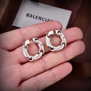 Balenciaga Le Cagole Plata Aros con eslabones entrelazados acabado envejecido