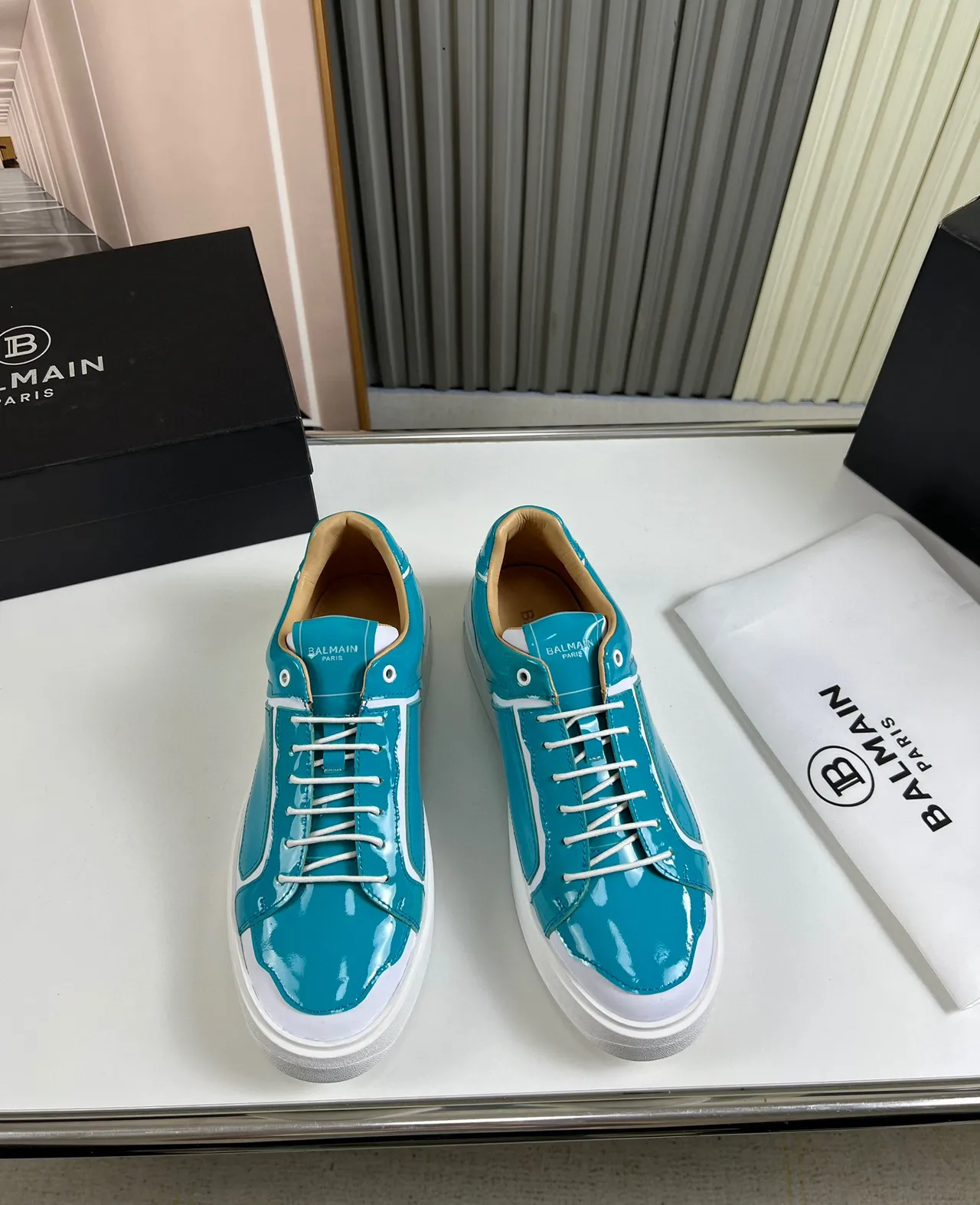 Balenciaga Lifestyle Sneaker Tênis Turquesa e Branco Low-Top 9