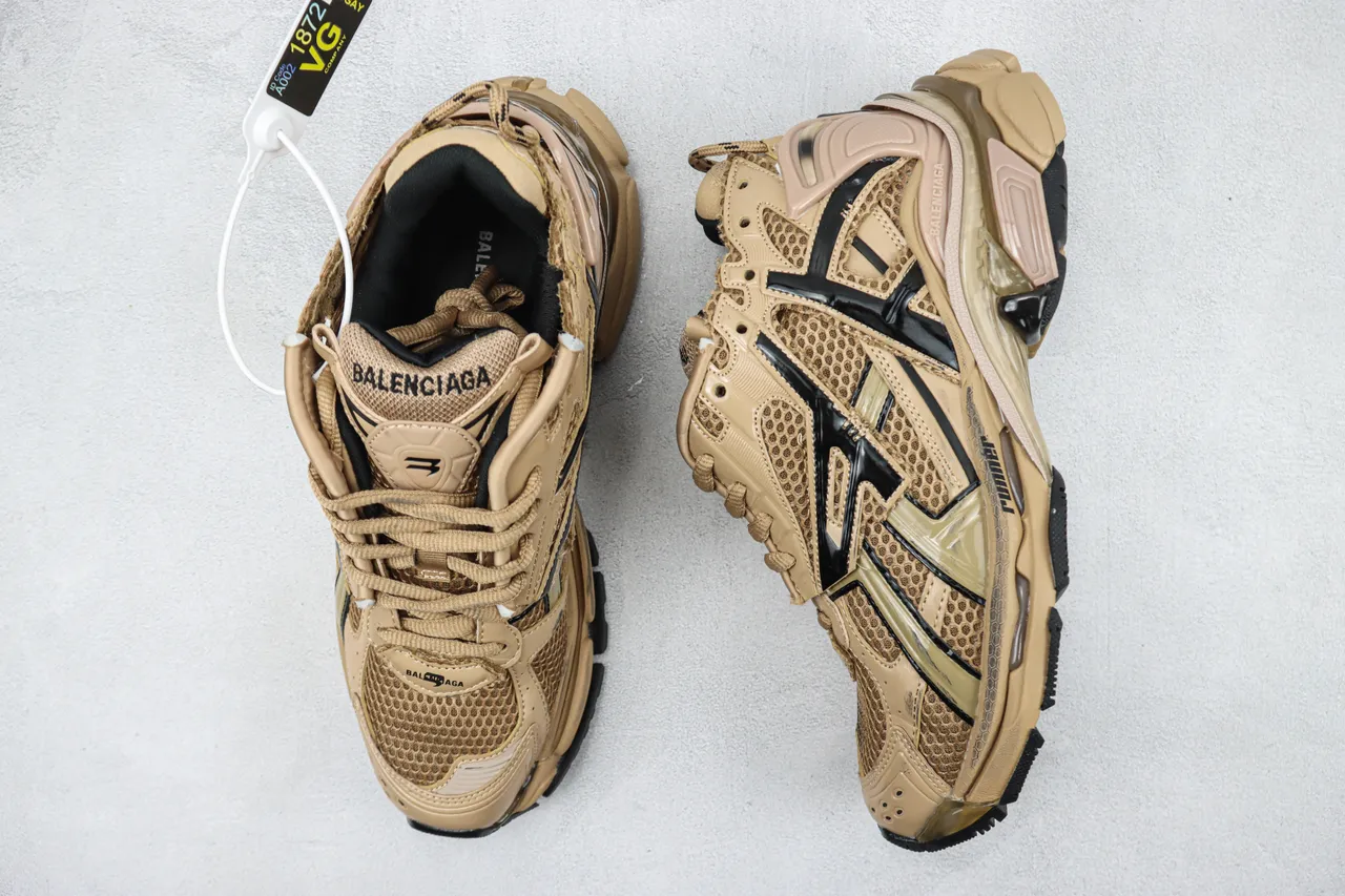 Balenciaga Runner Beige and Black Chunky Sneakers 3