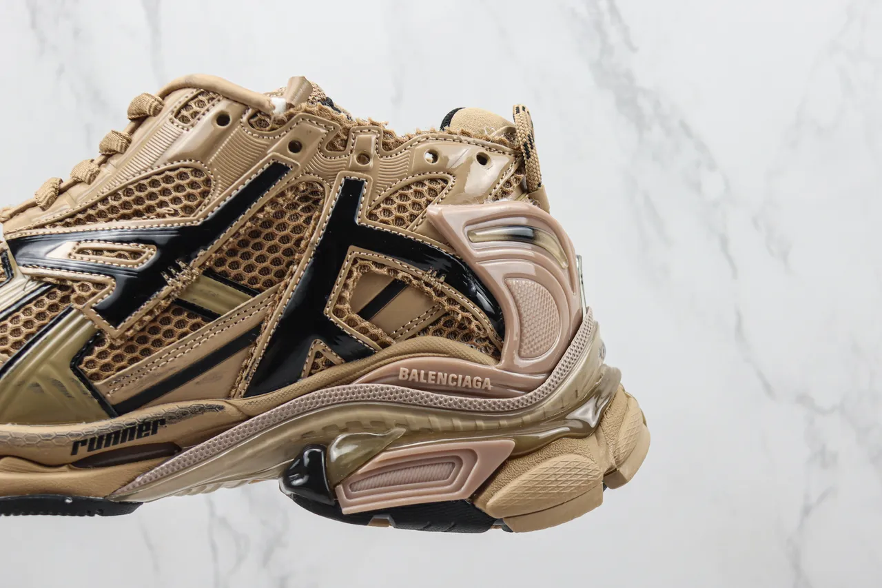 Balenciaga Runner Beige and Black Chunky Sneakers 7