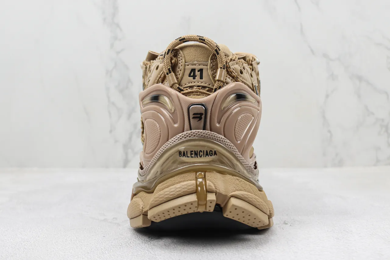 Balenciaga Runner Beige and Black Chunky Sneakers 9