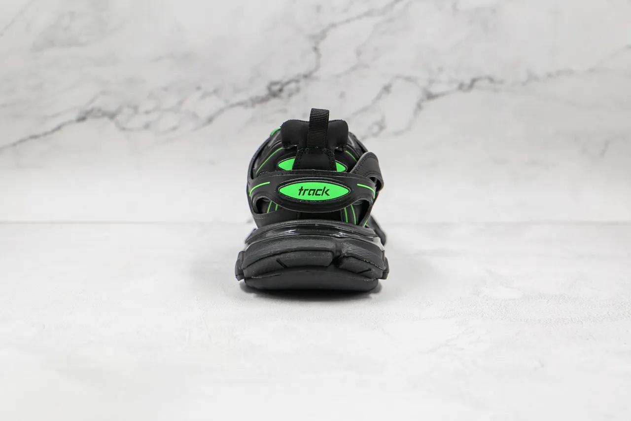 Balenciaga Runner Black and Neon Green Chunky Sneakers 2