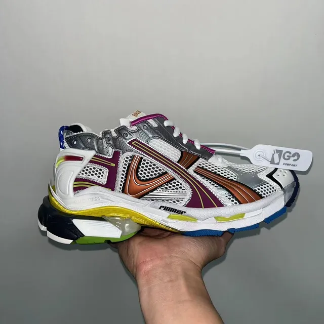 Balenciaga Runner Multicolor Layered Overlay Chunky Sneakers 4
