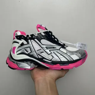 Balenciaga Runner Blanco Plateado Negro Rosa Zapatillas Chunky