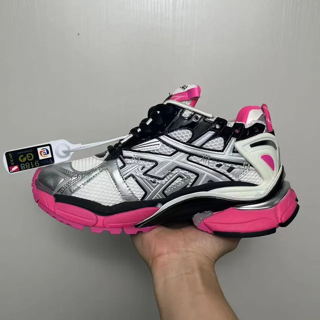 Balenciaga Runner White Silver Black Pink Chunky Sneakers 2