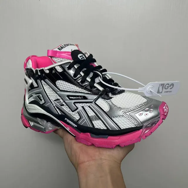 Balenciaga Runner White Silver Black Pink Chunky Sneakers 3