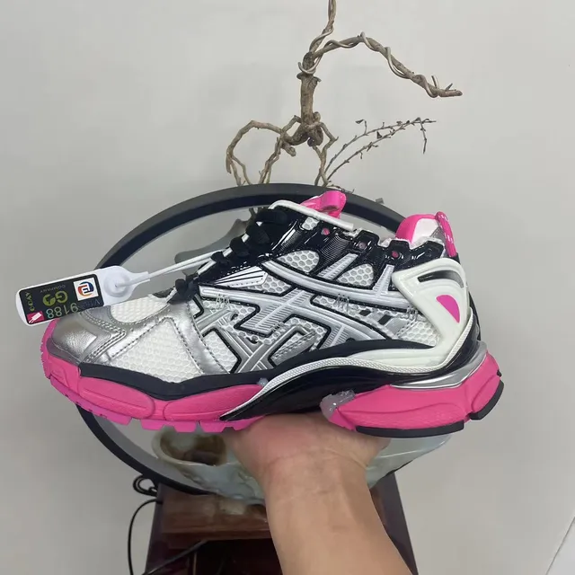 Balenciaga Runner White Silver Black Pink Chunky Sneakers 8