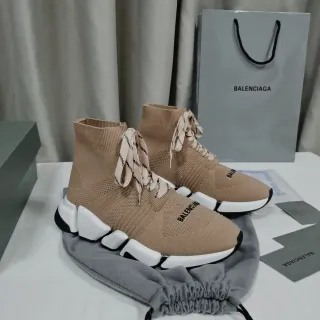 Balenciaga Speed Trainer Zapatillas Beige de Punto Estilo de Vida