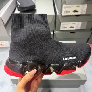 Balenciaga Speed Trainer কালো এবং লাল লাইফস্টাইল স্নিকার