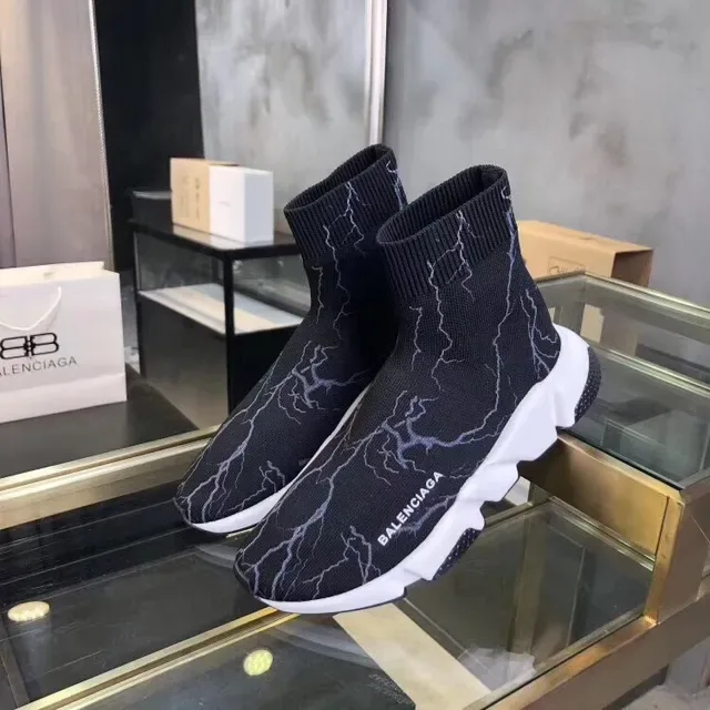 Balenciaga Speed Trainer أسود Lightning Bolt أحذية أسلوب حياة 5