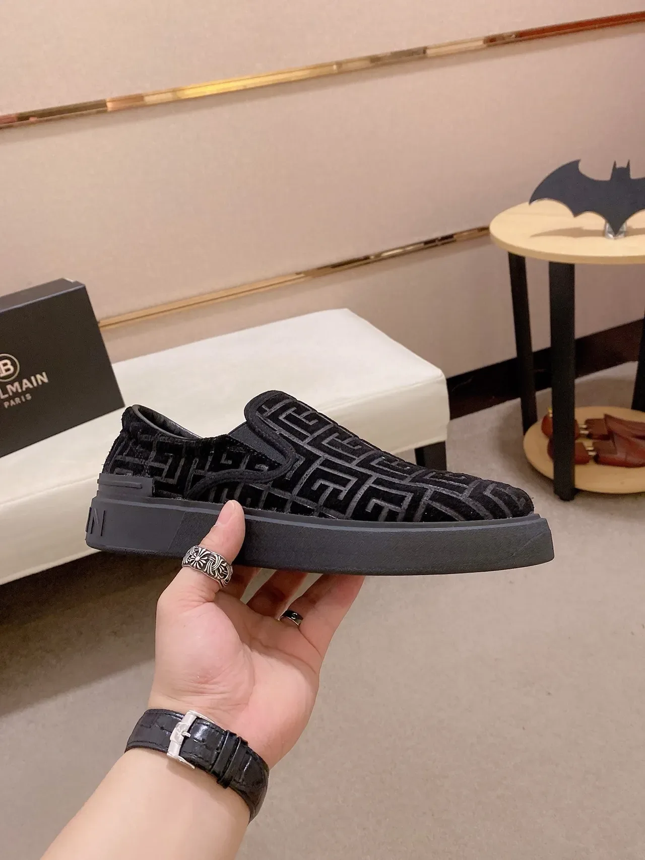 Balenciaga Speed Trainer Black Monogram Slip-On Lifestyle Sneakers 4