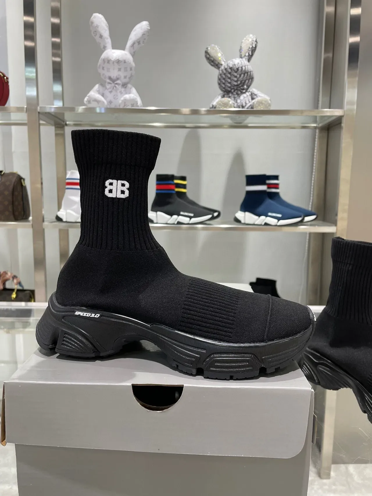 Balenciaga Speed Trainer chaussures lifestyle noires à empiècement chaussette 3
