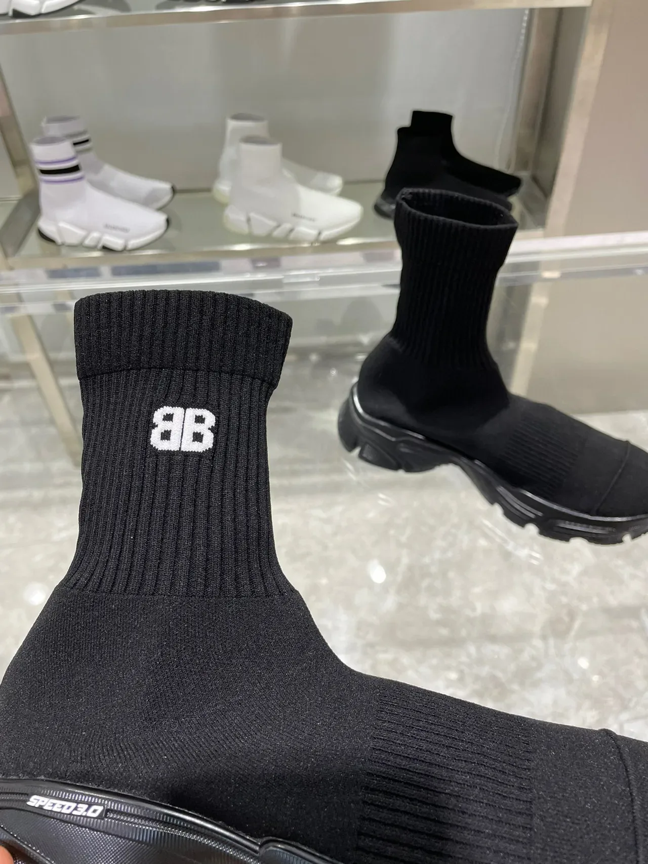 Balenciaga Speed Trainer chaussures lifestyle noires à empiècement chaussette 4