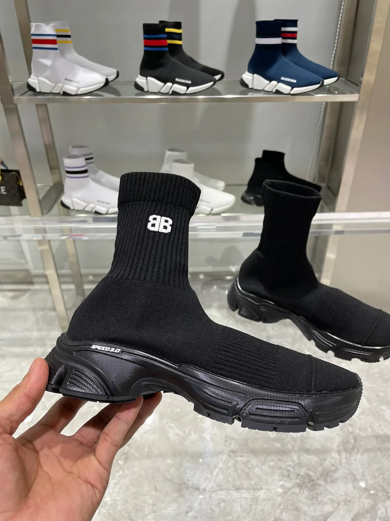 Balenciaga Speed Trainer chaussures lifestyle noires à empiècement chaussette 5