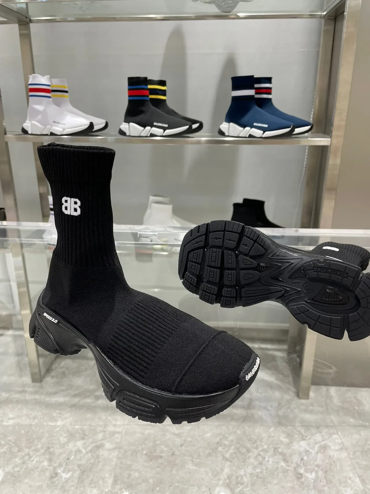 Balenciaga Speed Trainer chaussures lifestyle noires à empiècement chaussette 6