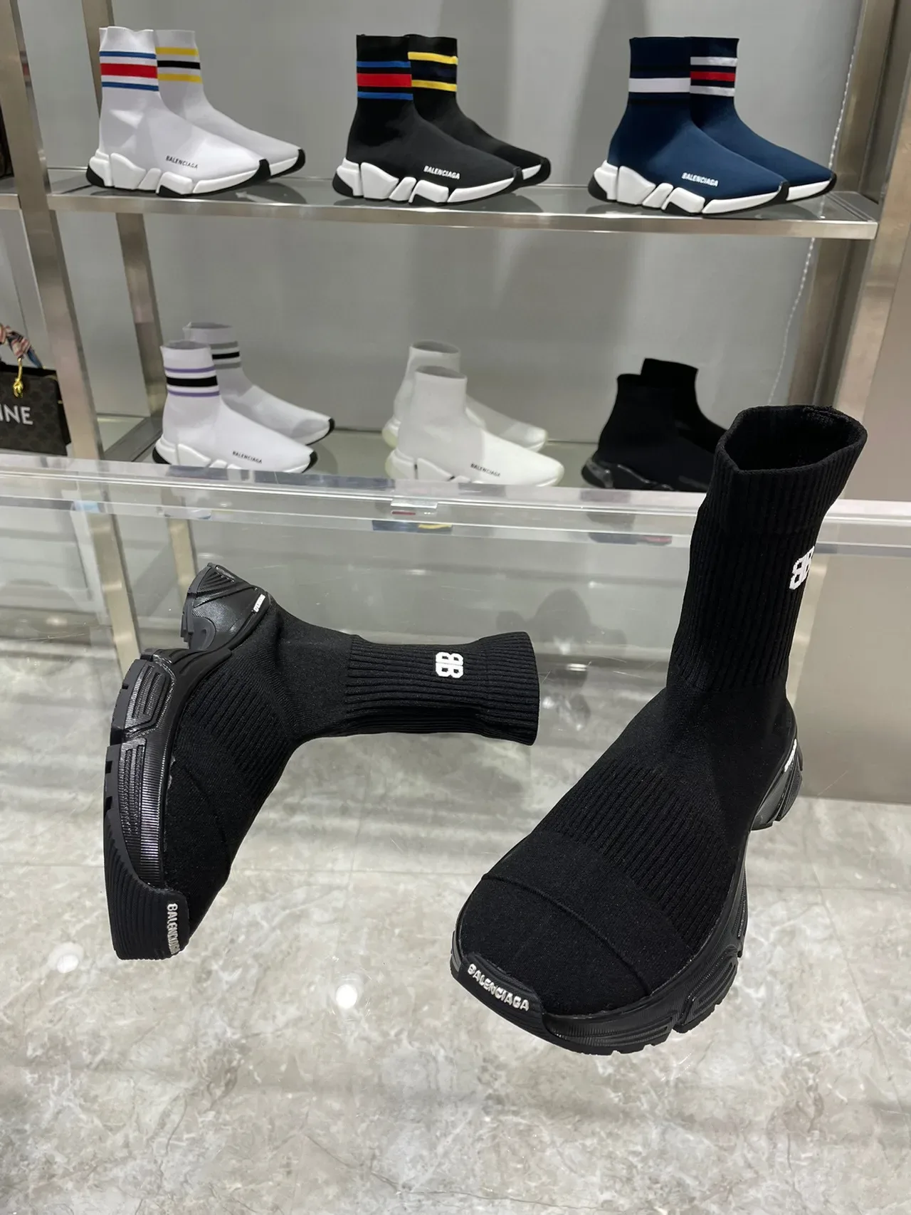 Balenciaga Speed Trainer chaussures lifestyle noires à empiècement chaussette 9