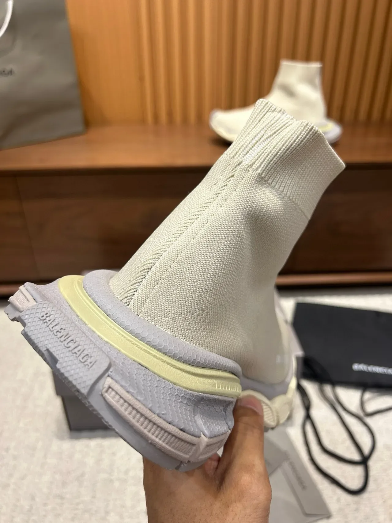 Balenciaga Speed Trainer Off-White Sock-Fit Lifestyle Sneakers 3