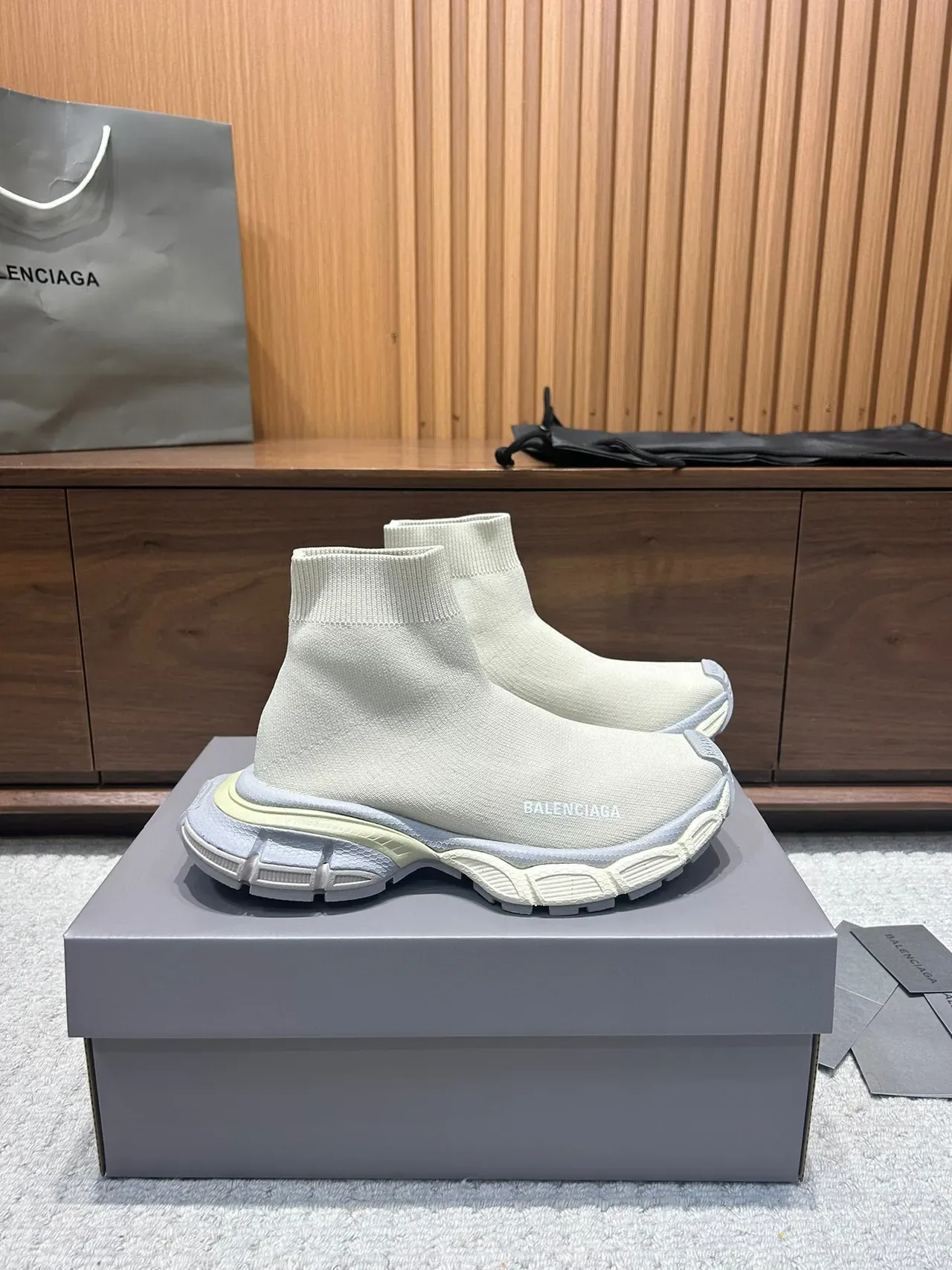 Balenciaga Speed Trainer Off-White Sock-Fit Lifestyle Sneakers 8