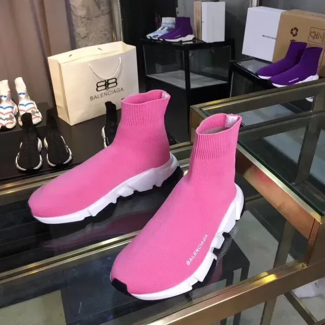 Balenciaga Speed Trainer sneakers lifestyle en maille rose 2