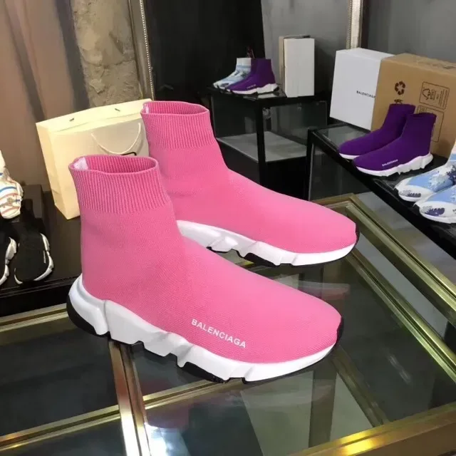 Balenciaga Speed Trainer sneakers lifestyle en maille rose 3