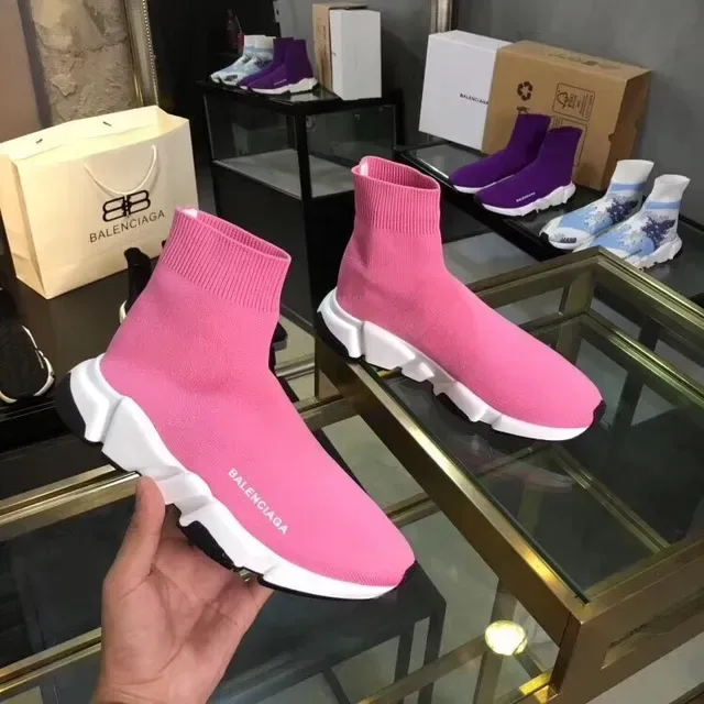 Balenciaga Speed Trainer sneakers lifestyle en maille rose 4