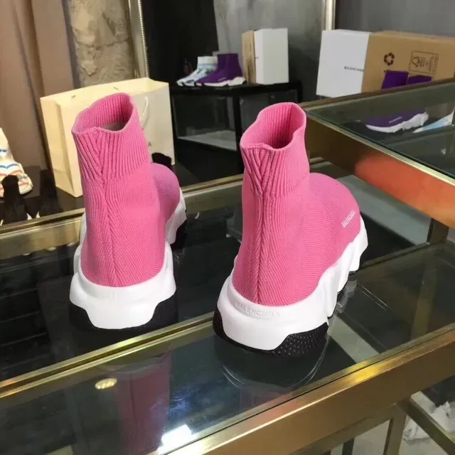 Balenciaga Speed Trainer sneakers lifestyle en maille rose 5