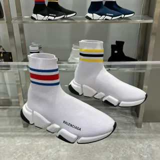 Balenciaga Speed Trainer Zapatillas Lifestyle Blancas con Rayas Multicolor